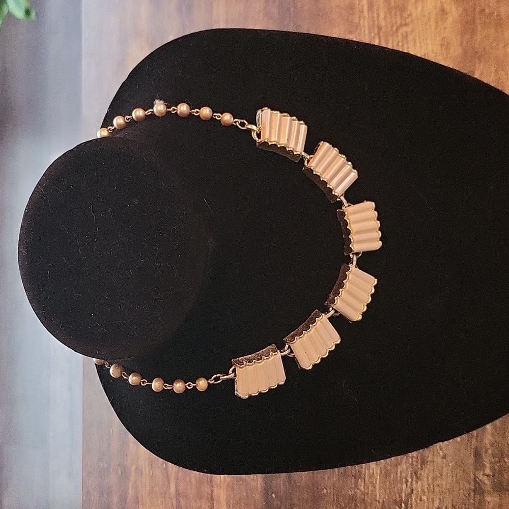 Vintage White Square Necklace